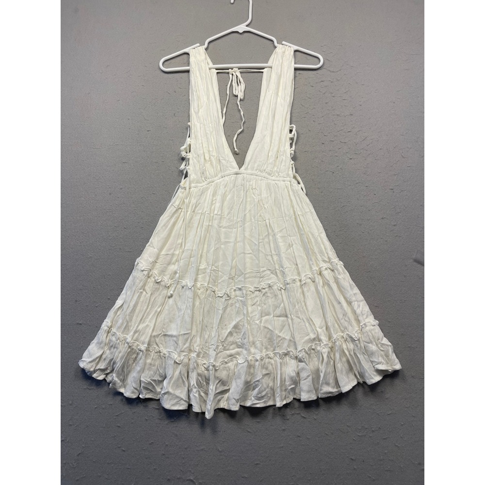 Cotton Candy LA Mini Dress Textured Gauze White Medium Womens